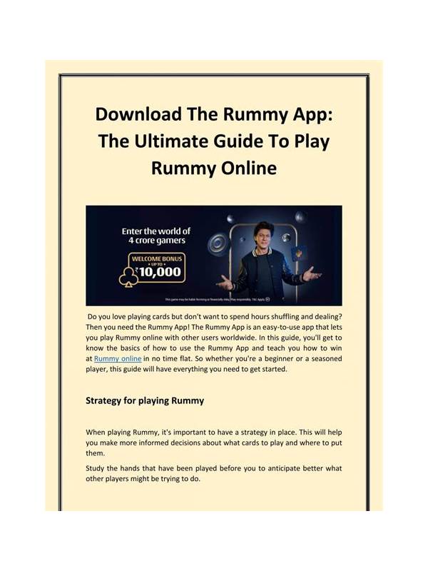 The Ultimate Guide to the Best Rummy App for World Championship Play