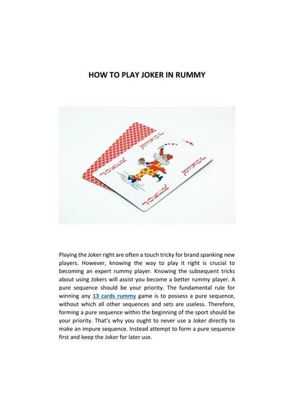 Rummy FAQ: Can a Joker Solve Every Problem?